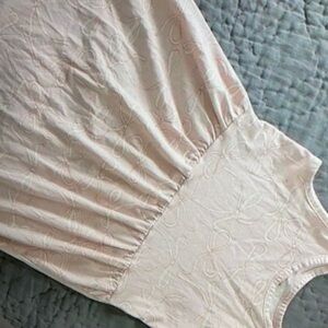 Collarbone seam punctured and denim blouse